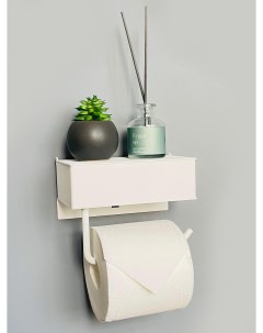 Держатель для туалетной бумаги с полочкой с ящиком Полка 1 Белый Molinardi creativo