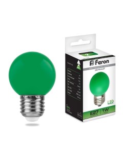 Лампа светодиодная LB 37 25117 1W 230V E27 зеленый G45 упаковка 10 шт Feron