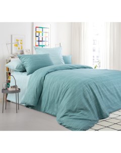 Комплект постельного белья Зима Лето евро перкаль зеленый Текс-дизайн