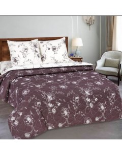 Комплект постельного белья Каролина семейный поплин бело коричневый Арт-дизайн