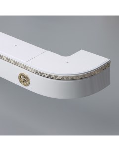 Карниз трехрядный Ультракомпакт Медуза 200 см с декоративной планкой 7 см цвет белый Nobrand
