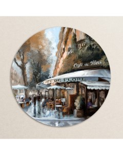 Круглая картина на стекле Кафе в Париже d 40 см AGT 40 12 Postermarket