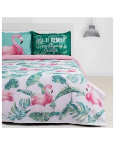 Комплект постельного белья Фламинго ранфорс евро Этель