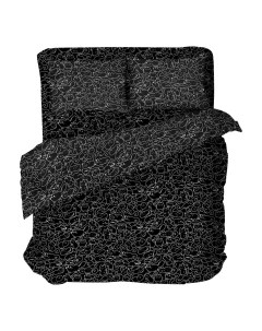 Комплект постельного белья полутораспальный поплин черный Uniqcute