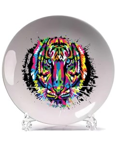 Тарелка Разноцветный тигр арт Coolpodarok