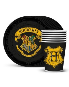Набор для праздника Harry Potter Гербы Хогвартса тарелки и стаканы по 6 шт Nd play