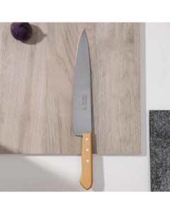 Нож кухонный Carbon поварской лезвие 25 см с деревянной ручкой Nobrand