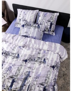 Комплект постельного белья Luisa de Rizzo Гонконг полутораспальный бязь фиолет Ночь нежна