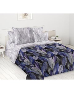 Комплект постельного белья Интерес евро поплин синий Текс-дизайн