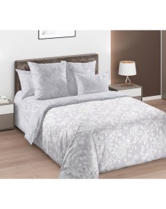 Комплект постельного белья Ванесса двуспальный с европростыней перкаль серый Текс-дизайн