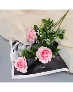 Цветы искусственные Роза галант 8х62 см розовый 2 шт Nobrand