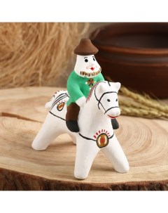 Сувенир Мужик на коне Каргопольская игрушка