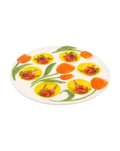 Тарелка для пасхальных яиц керамическая 20 см в ассортименте цвет по наличию Без бренда