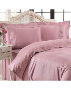 Комплект постельного белья Lina семейный сатин фиолетовый Tivolyo home
