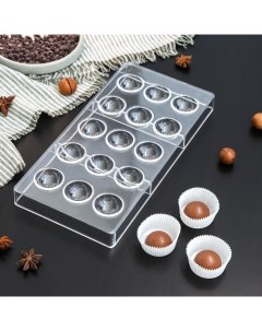 Форма для шоколада и конфет KONFINETTA Полусфера 28x14 см 15 ячеек цвет прозрачный Nobrand