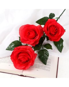 Цветы искусственные Роза Жанна 10х61 см красный Nobrand