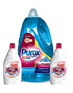 Набор Гель для стирки PUROX Color 5 3 л Гель для мытья посуды dr Prakti 2 шт Clovin