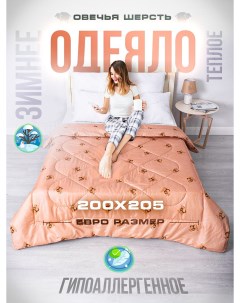 Одеяло 2 спальное евро тик всесезонное 200 х 220 см 1 шт Шах