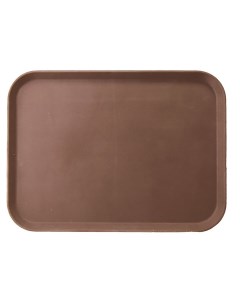 Поднос прорезиненный прямоугольный пластиковый 41x30 5 см коричневый Prohotel