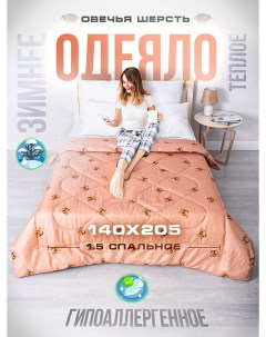 Одеяло 1 5 спальное тик всесезонное 140 х 205 см комплект 1 шт Шах