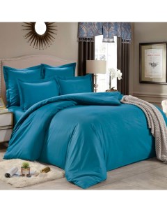 Комплект постельного белья LS 58 2 спальный сатин синий Valtery