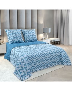 Комплект постельного белья Бьерн евро перкаль синий Текс-дизайн