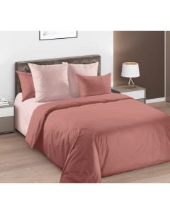 Комплект постельного белья Летний закат евро перкаль коричневый Текс-дизайн