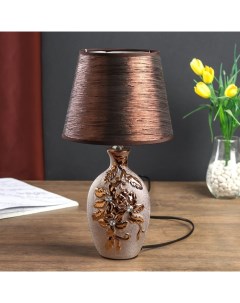 Лампа настольная керамика Цветы лиана бронза стразы Е14 40Вт Risalux