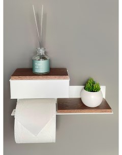 Держатель для туалетной бумаги с деревянной полкой с ящиком 3А Molinardi creativo