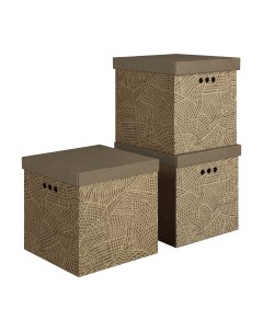Коробки картонные для хранения вещей с крышкой 3 шт Valiant