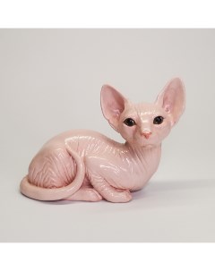Статуэтка Мечтатель кошки сфинкс розовый Искусственная реальность