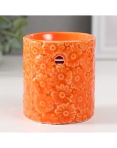Аромалампа керамика Ромашки оранжевая 6 7х6 7х7 5 см Nobrand