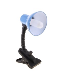 Лампа настольная Е27 светорегулятор на зажиме 220В голубая 108А Nobrand