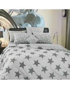 Комплект постельного белья Орион двуспальный с европростыней перкаль серый Текс-дизайн