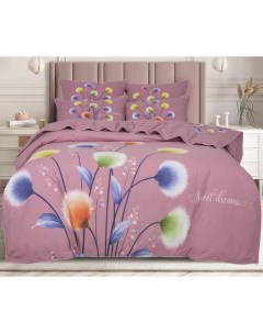 Комплект постельного белья Нинель евро велюр розовый Арт элегант