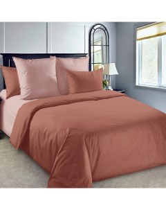 Комплект постельного белья Летний закат евро макси перкаль коричневый Текс-дизайн