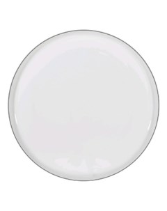 Тарелка обеденная 26 см белая серебристая Без бренда