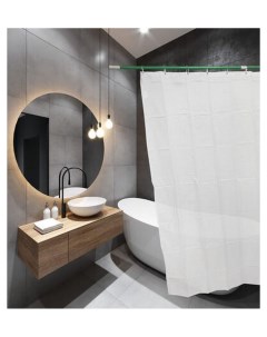 Штора для ванной комнаты 60064 с кольцами Белый Стк