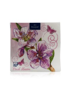 Бумажные салфетки Цветок персика 3х слойные 33 33см 20шт Bouquet