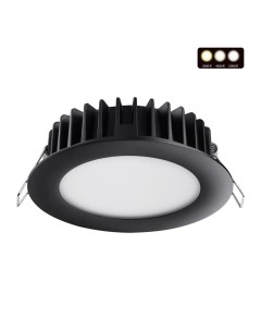 358951 SPOT NT22 черный Встраиваемый светодиодный светильник с переключателем цветовой тем Novotech