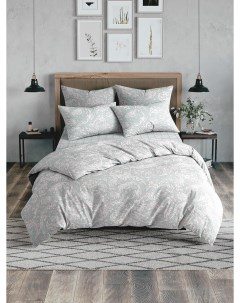 Комплект постельного белья Luisa de Rizzo Вензель полутораспальный бязь серый Ночь нежна