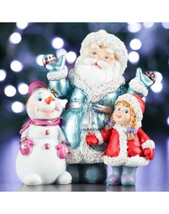 Фигура Дед Мороз cнеговик и девочка МИКС 10х6х11см Хорошие сувениры