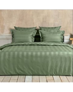 Постельное белье Базилик 1 5 спальный мако сатин зеленый La prima