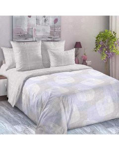 Комплект постельного белья Степ евро сатин голубой с бежевым Текс-дизайн