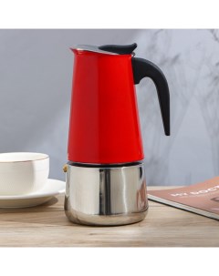 Кофеварка гейзерная Итальяно на 9 чашек 450 мл цвет красный Nobrand