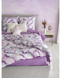 Комплект постельного белья 1 5 спальный Комфорт Диалог розовый Конфетти фиолетовый Galtex