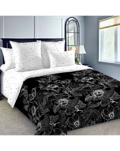 Комплект постельного белья Метафора двуспальный перкаль черный с белым Текс-дизайн