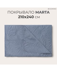 Покрывало стеганое двухстороннее MARTA размер Евро 210х240 см цвет Индиго Sonno