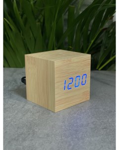 Настольные электронные деревянные часы мини кубик Оем