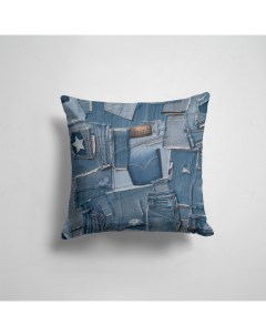 Подушка декоративная 45х45см Популярные иллюстрации Модные Jeans life 365home